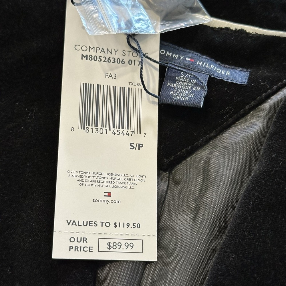 Tommy Hilfiger Velvet Blazer Womens S Black Jacket One Button Business Career - Picture 2 of 8
